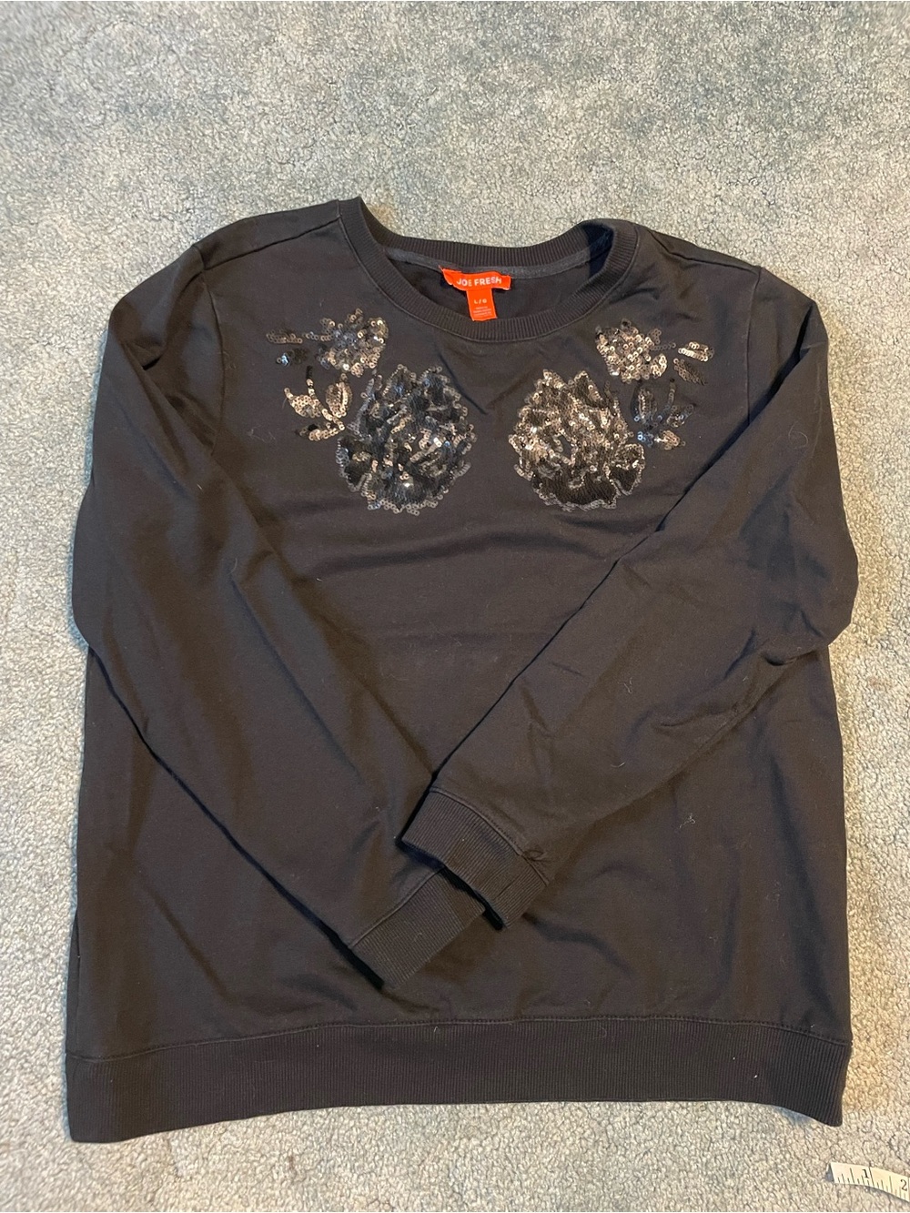 Joe Fresh Black Sequin Embellished Women's Sweater